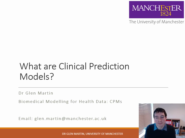 Dummy video preview image for video: Glen Martin - What are Clinical Prediction Models?