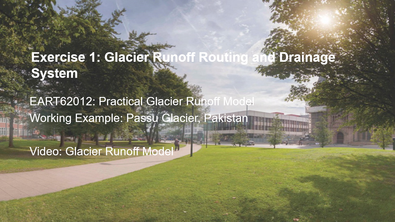 Dummy video preview image for video: Exercise 1 - Glacier Runoff Routing and Drainage System