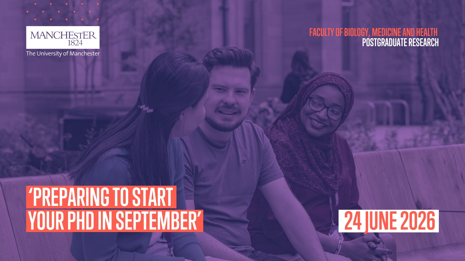 Dummy video preview image for video: FBMH PGR OH Webinar - 'Preparing to start your PhD in September' - 24 June 2026