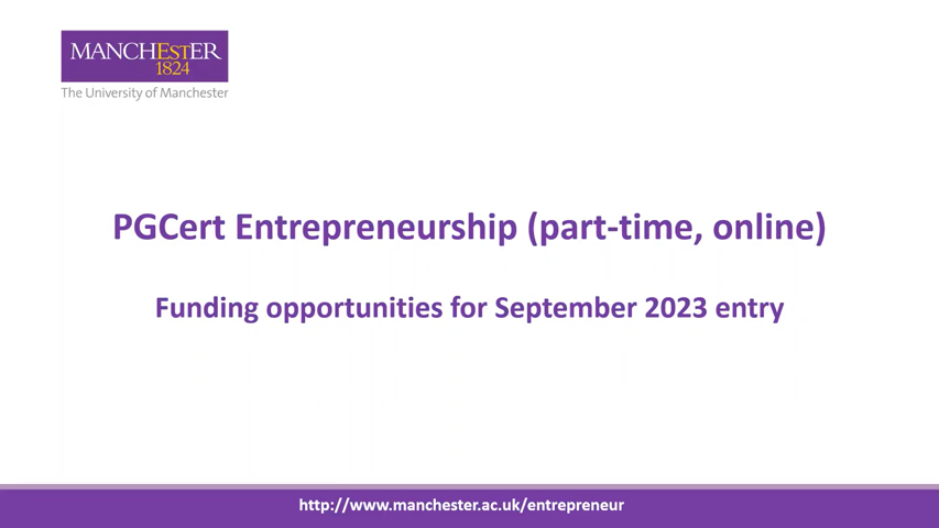 Dummy video preview image for video: PGCert Entrepreneurship: Funding your studies for September 2023